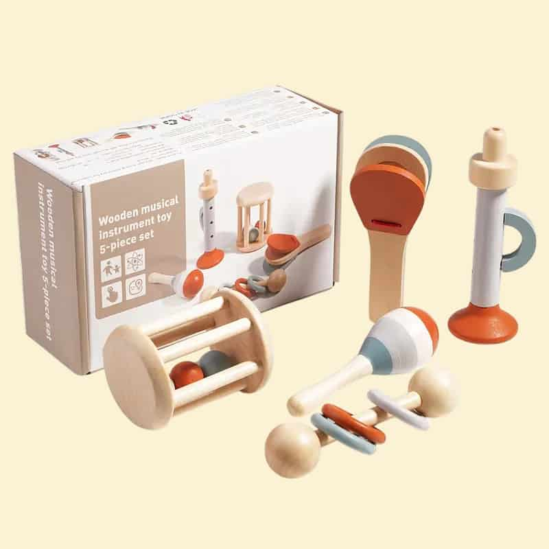 5pcs Wooden Musical Instrument Set for Toddlers - BoboToys