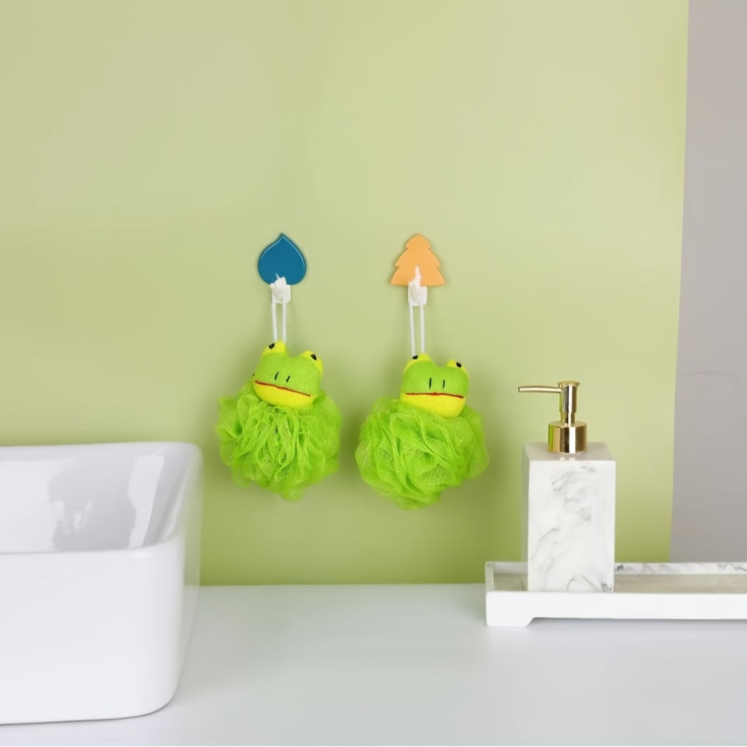 Adorable Animal Bath Scrubber – Cartoon Duck & Frog Shower Loofahs for Kids' Bathing, Soft Bristles, Gentle Cleansing, Perfect for Fun Personal Care - BoboToys