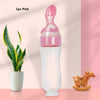 Silicone Baby Food Feeder Bottle – Spoon & Suction Combo for Easy Feeding, 3.04oz Capacity, Ideal for Purees and Rice Paste - BoboToys