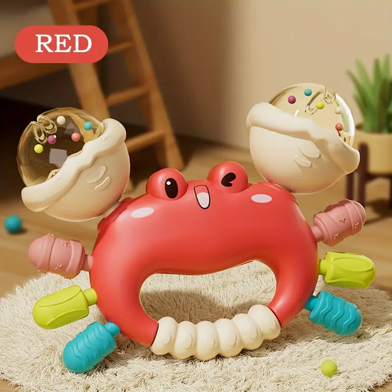 Infant Crab Rattle Toy – Fun & Educational Handheld Teether with Shaker, ABS Resin Material, Perfect for 0-12 Months Baby Early Learning - BoboToys